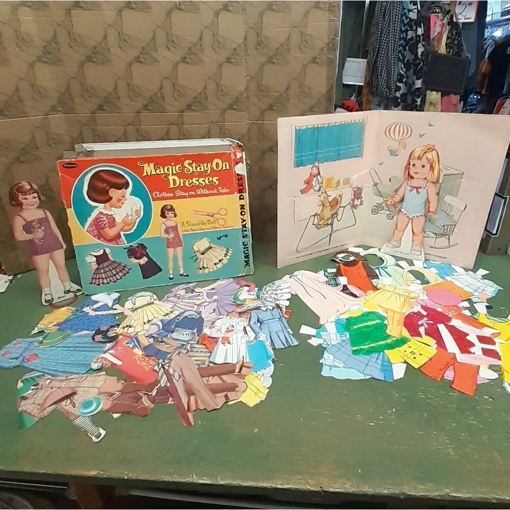 WHITMAN‎ MAGIC STAY ON DRESSES 1960'S & Whitman 1965 Mattel's BABY FIRST STEP